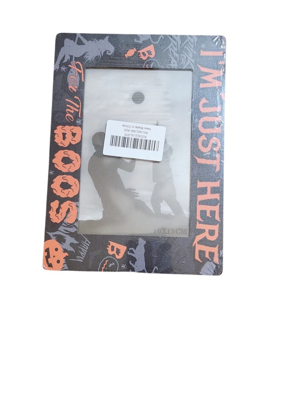 Halloween 'I'm Just Here For The Boos' Picture Frame - Black & Orange